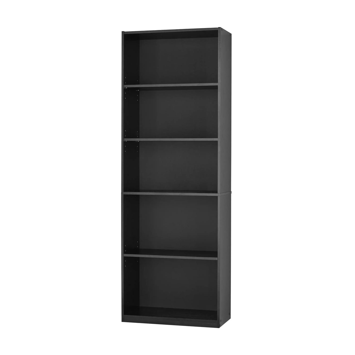 5-Shelf Bookcase , True Black Oak/White Bookshelf