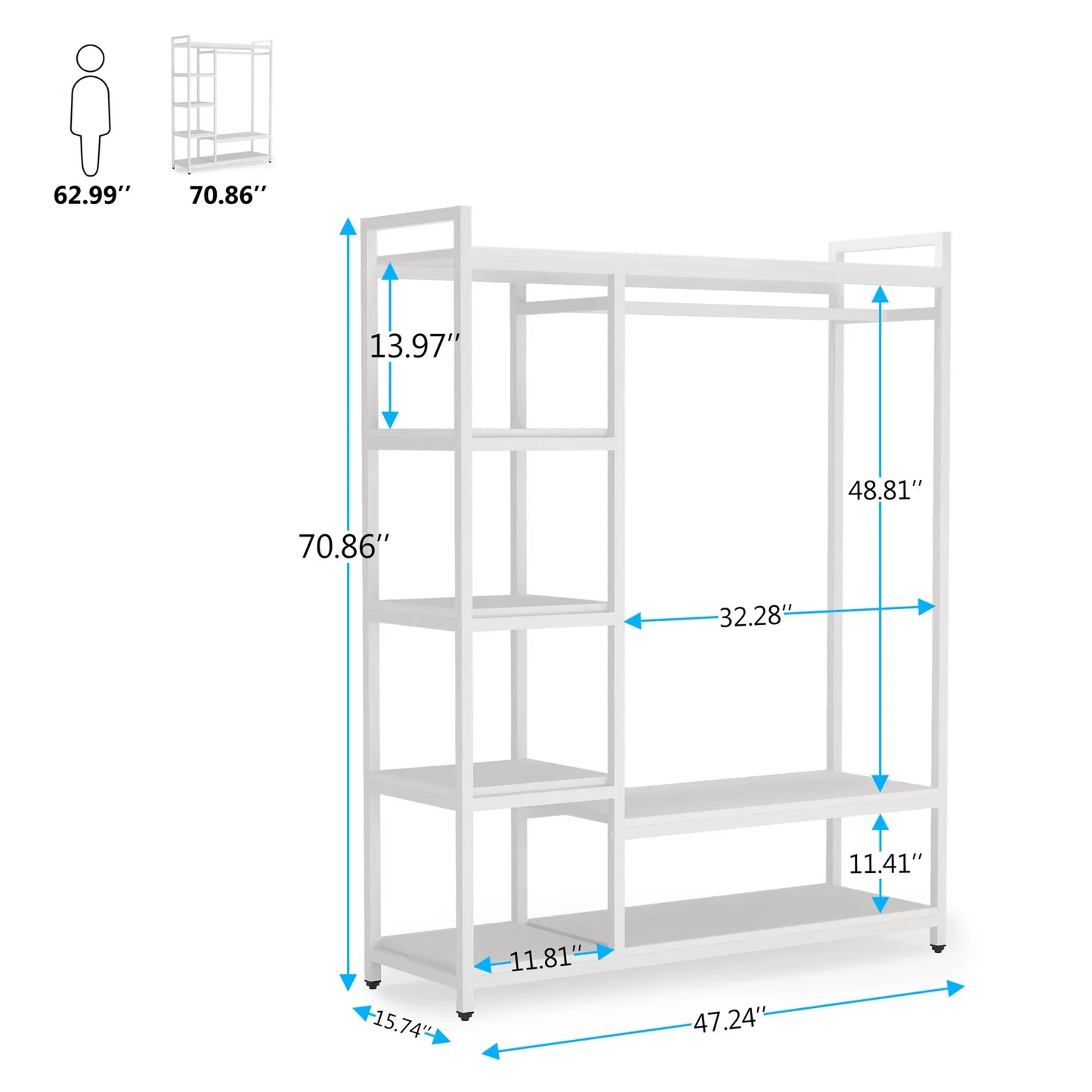 Closet Organizer, Heavy Duty Clothes Closet