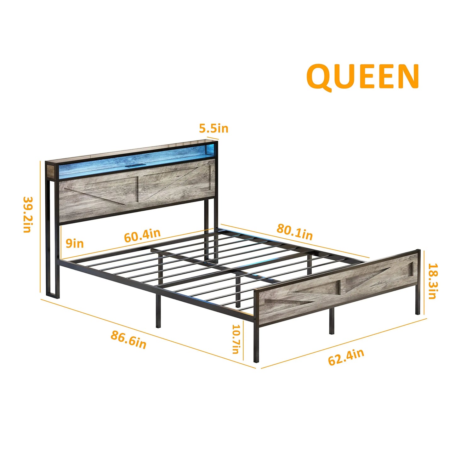 Queen/Full/Twing and King size Bed Frame with Storage