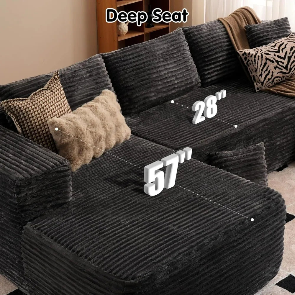 Cloud Sectional Couch with L-Shape Chaise - Modern Modular Sofa