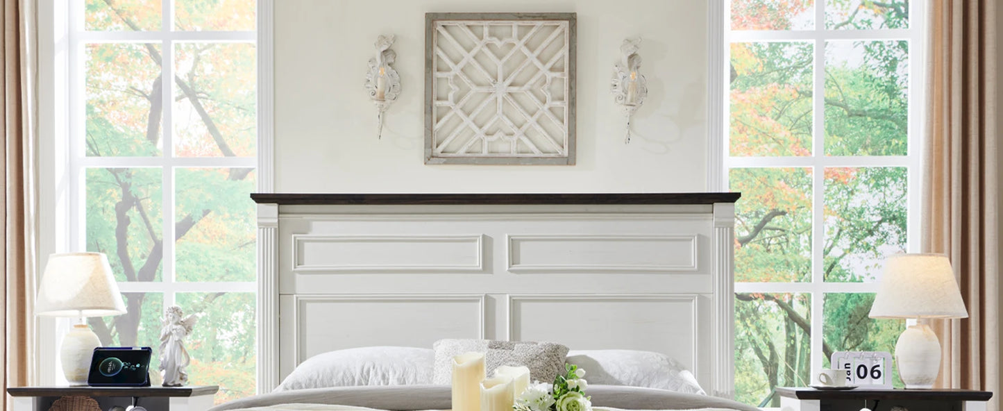 Queen Size Bed Frame, with Storage Drawers