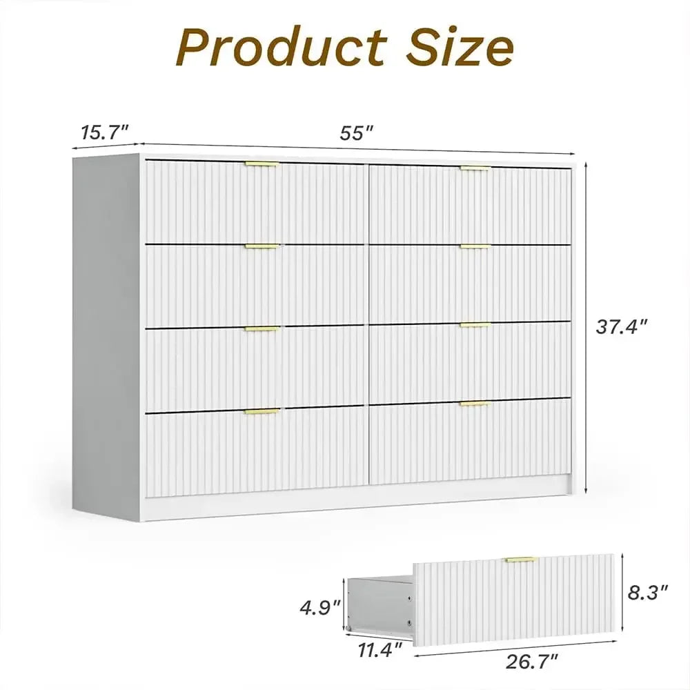 Double Dresser, Modern Tall Chest of Drawers