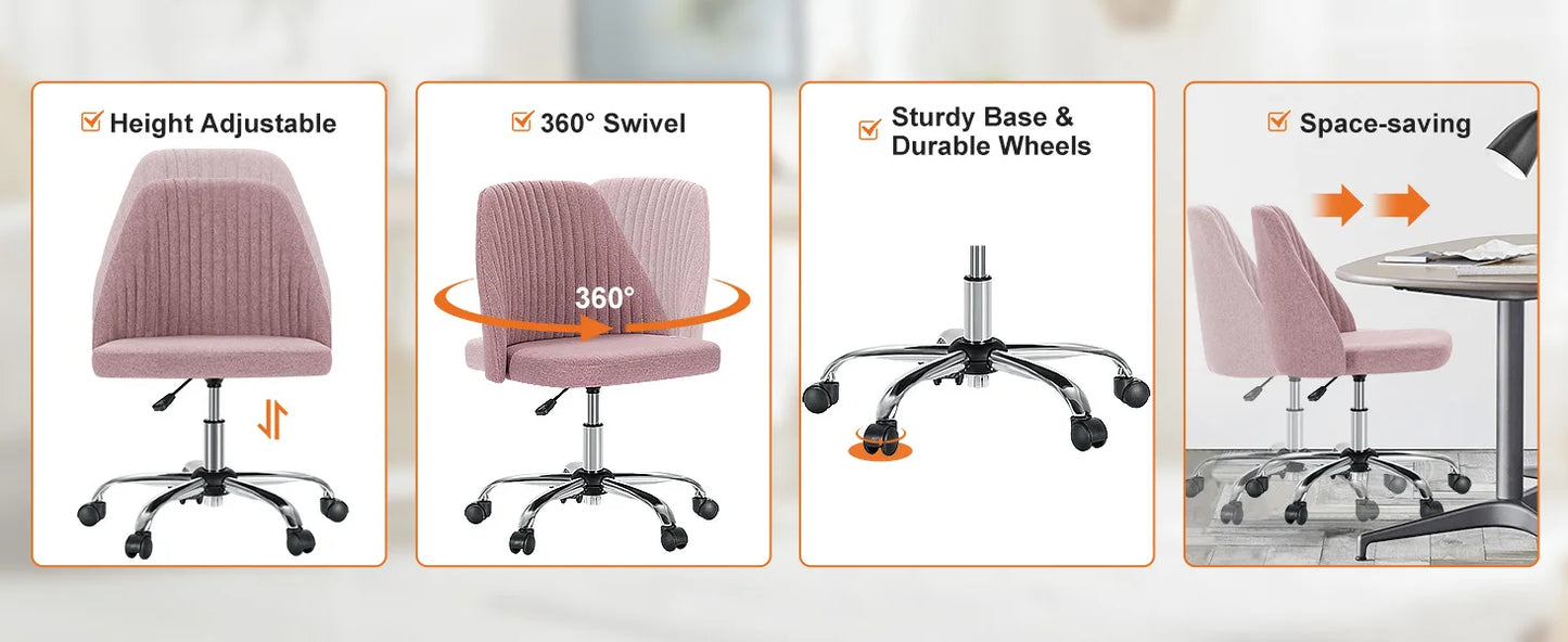 Armless Small Desk Office Chair