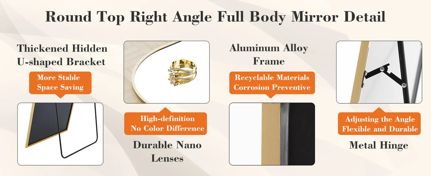 Wall Mirror 59"x16" Standing Hanging or Wall-Mounted Mirror