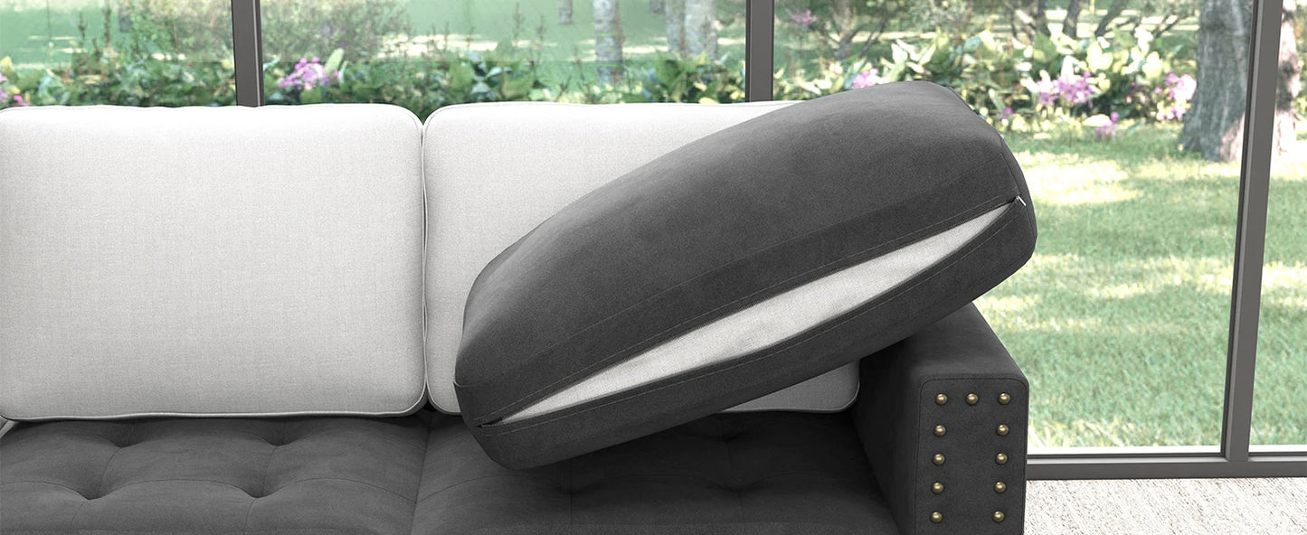 Velvet Modular Sectional sofa, Convertible L Shaped couch with Storage