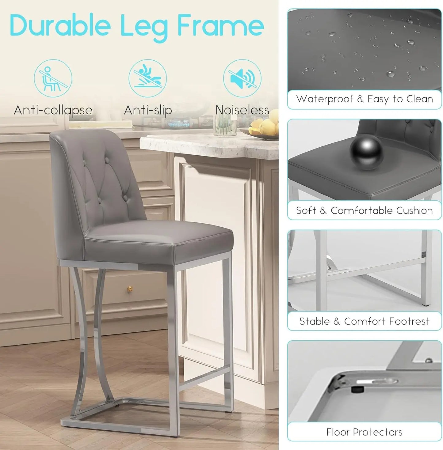 24" Counter Height Bar Stools Set of 2