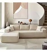L-Shape Couch with Chaise,Modular Sectional Sofa Cloud Deep Seat