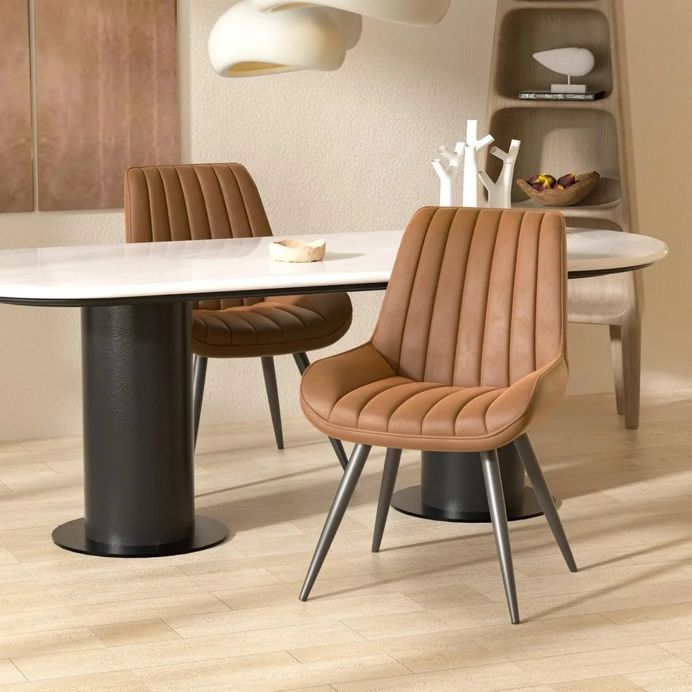 Modern Dining Chairs Set of 4, Comfy Dining Room Chairs with Thick Cushions, Upholstered Fabric Kitchen Side Chairs