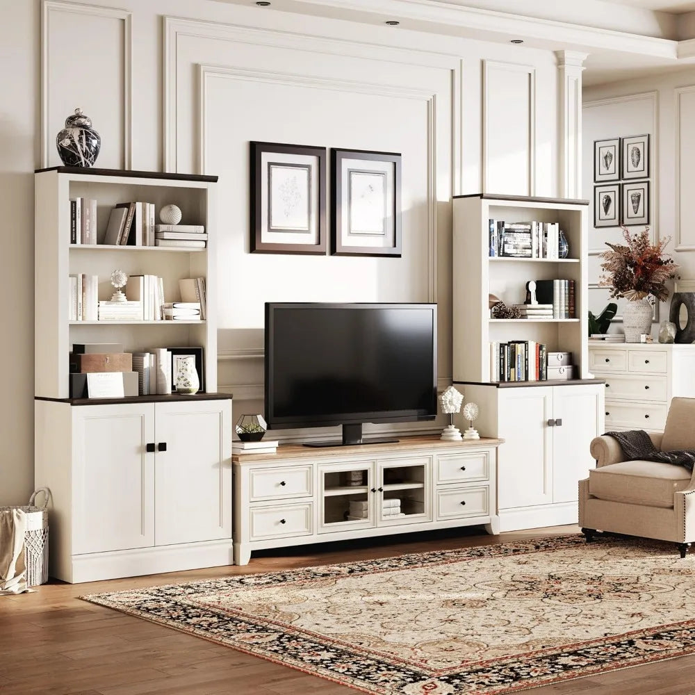 5 Tier Bookcase, Bookshelf with Adjustable Shelves