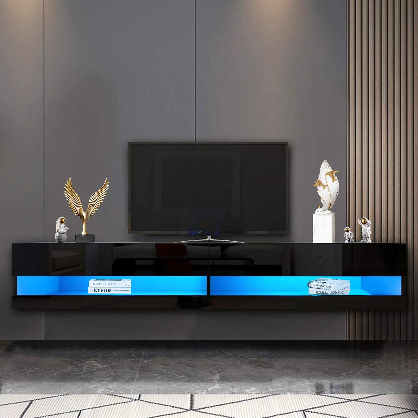 71" Floating TV Stand for 75/80" TV w/Power Outlets