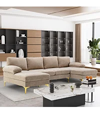Sofa couch,4 Seat ,L-Shaped Velvet with Chaise Lounge