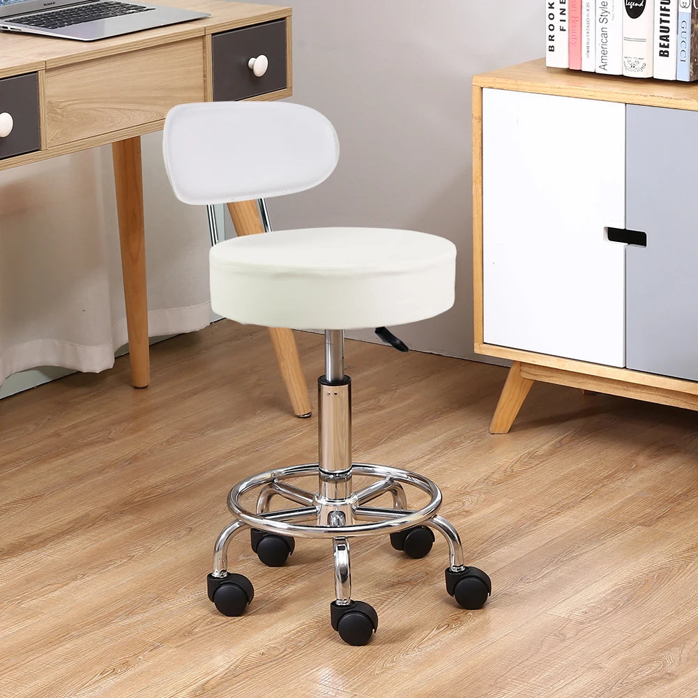 PU Leather Rolling Stool chair with Height Adjustable