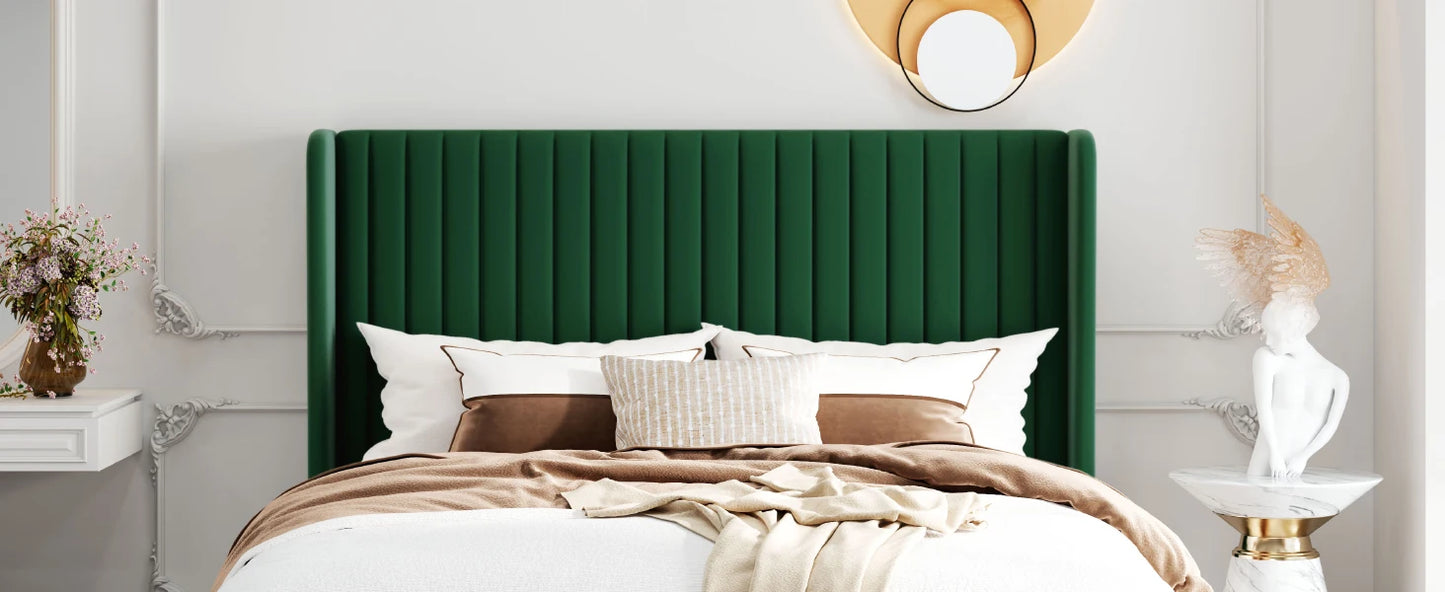Bed Frame with Wingback Headboard – Full, Queen & King