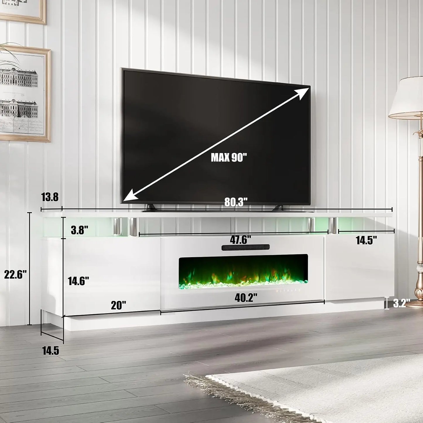Fireplace TV Stand with 40" Fireplace