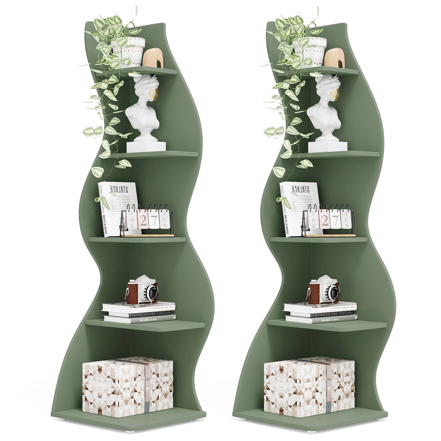 Corner bookShelf, 5-Tier Stylish Corner Bookcase