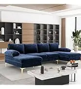 Sofa couch,4 Seat ,L-Shaped Velvet with Chaise Lounge