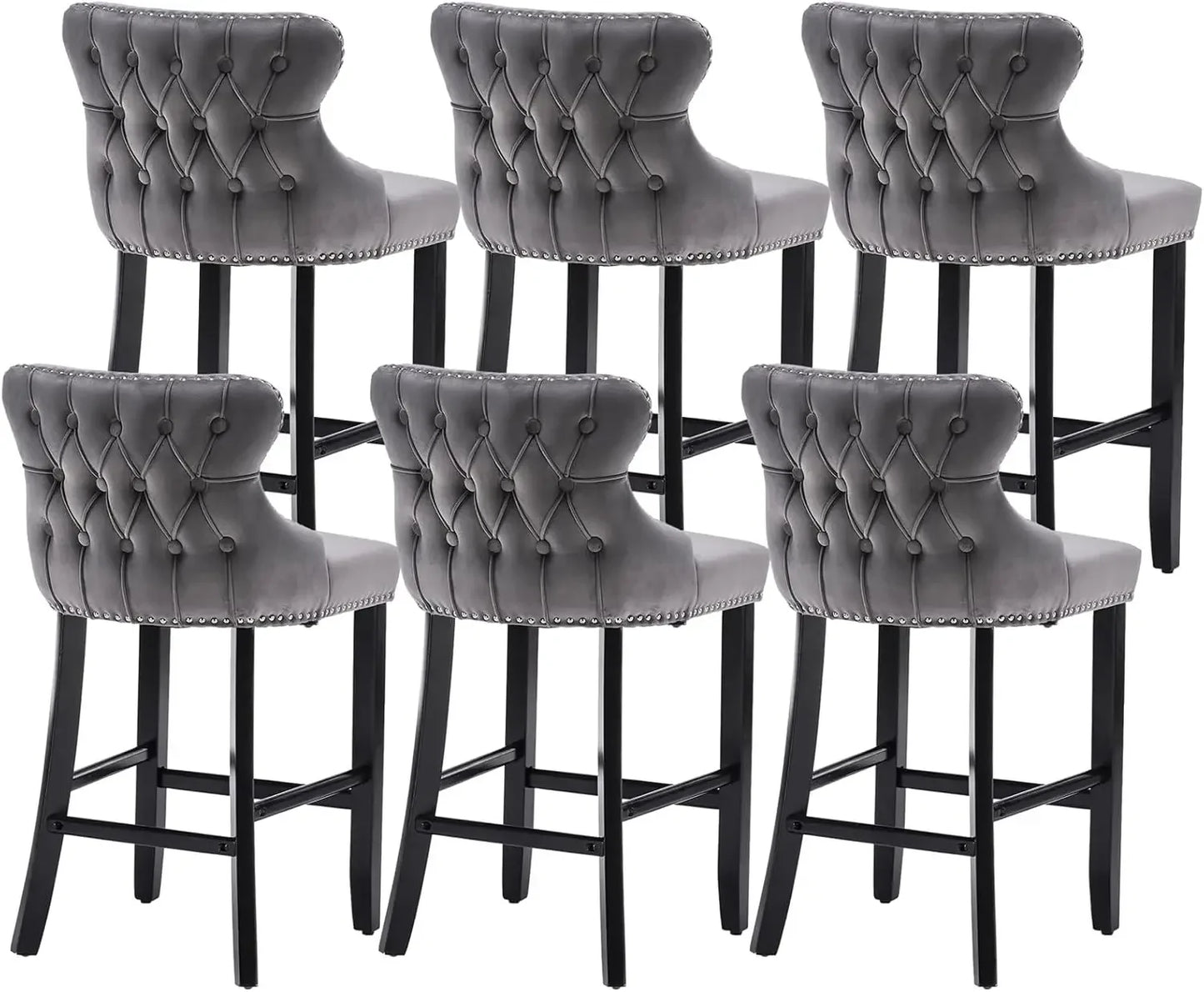 Bar Stools Set Counter Height,with Solid Wood Legs