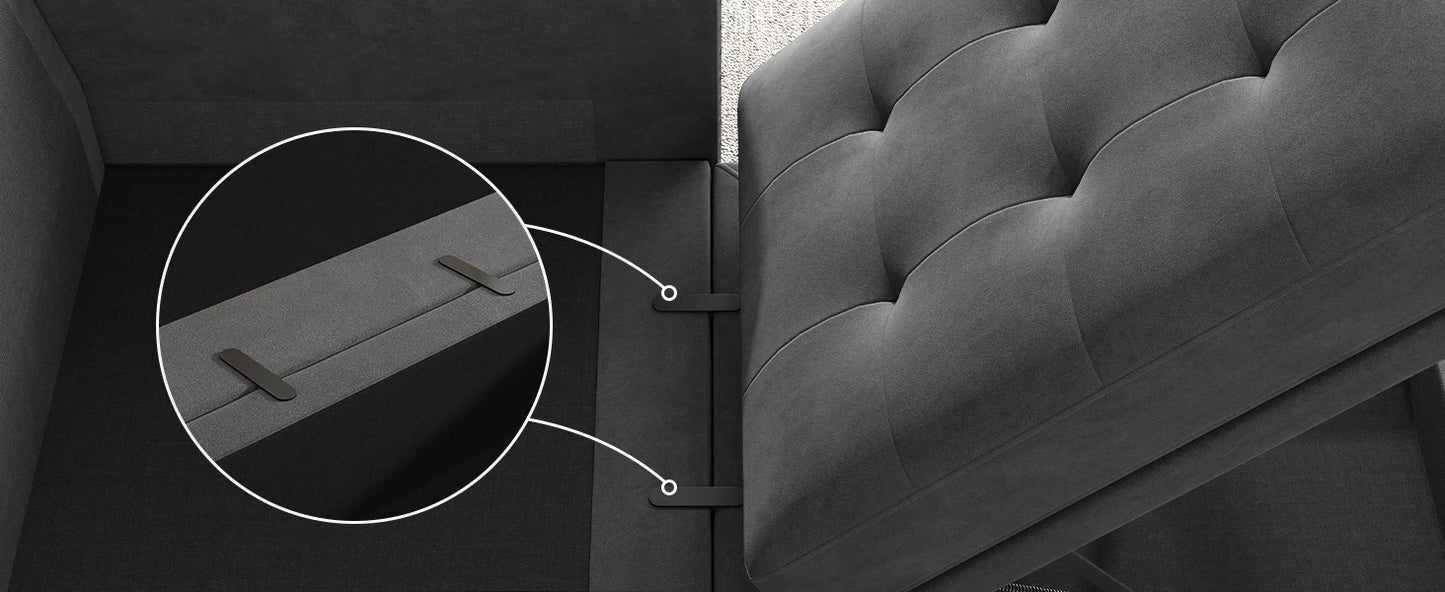 Velvet Modular Sectional sofa, Convertible L Shaped couch with Storage