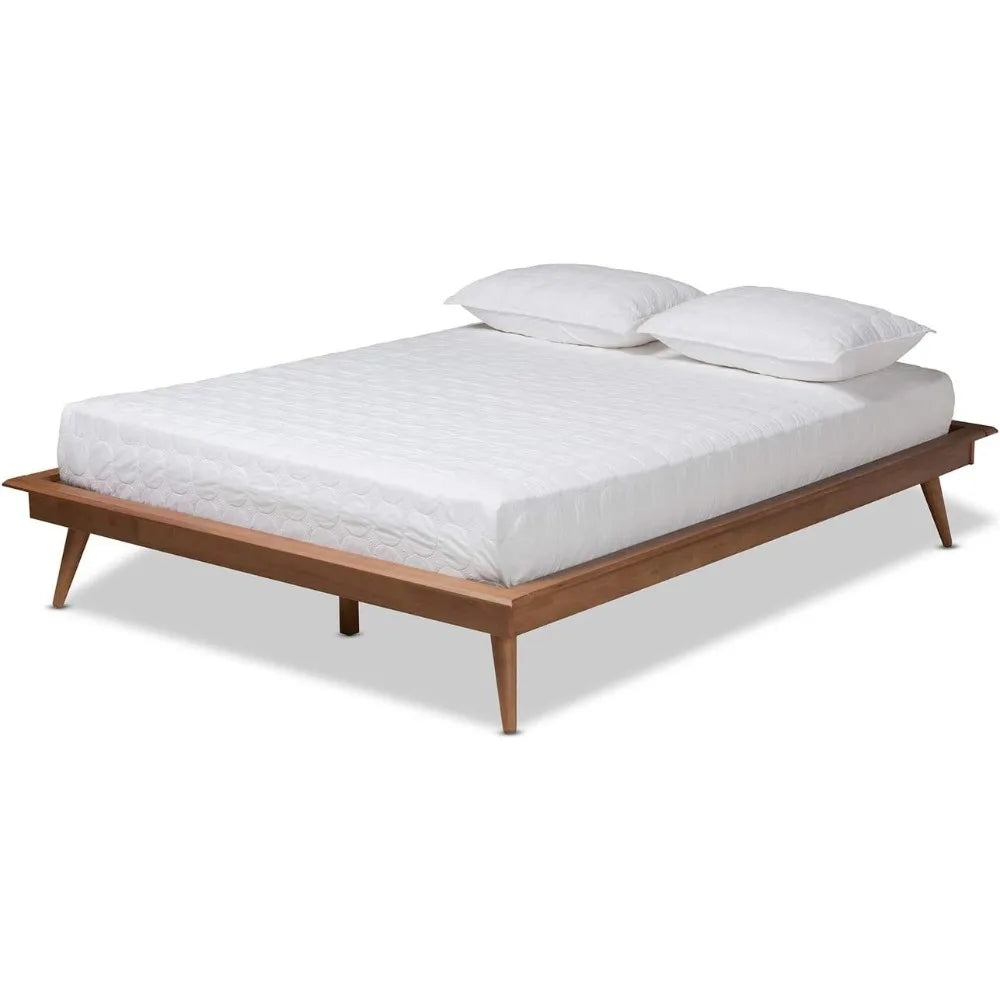 Walnut Queen Platform Bed Frame by Baxton Studio