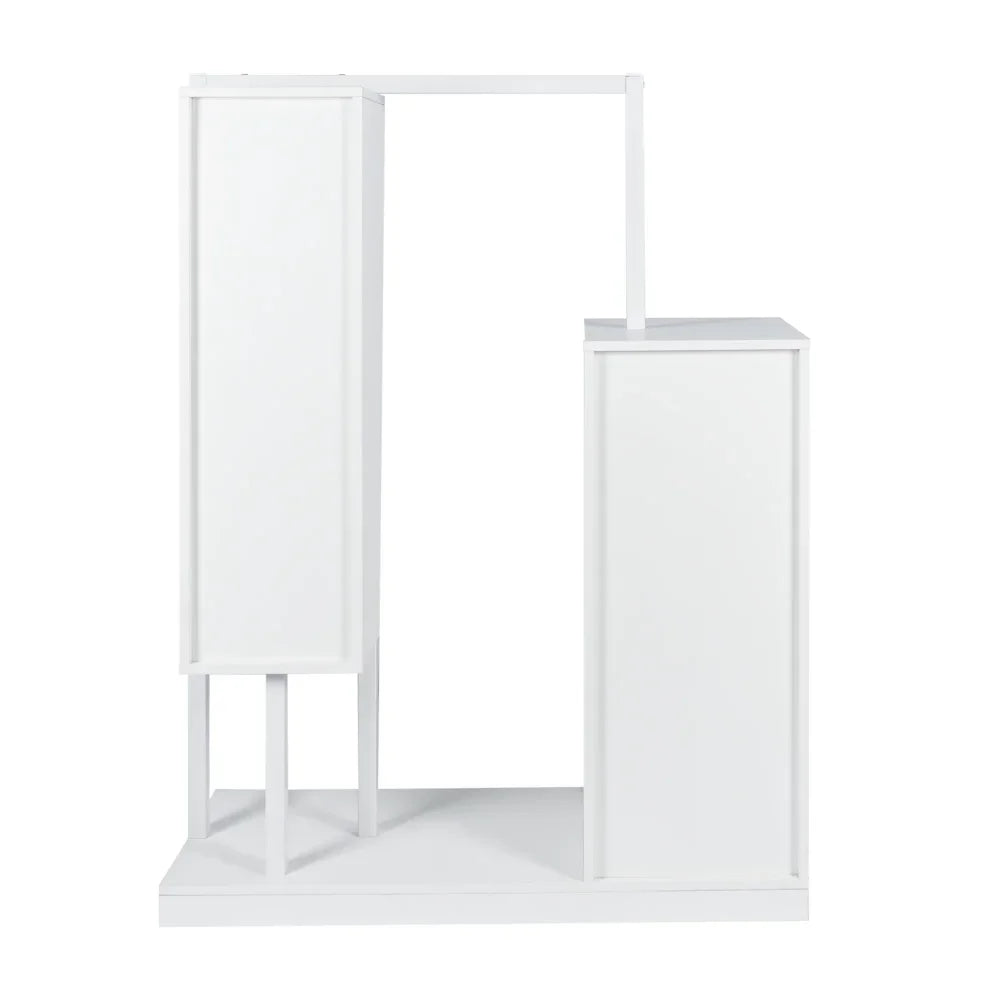 Wardrobe Cabinet with Hanging Rack & Shelves