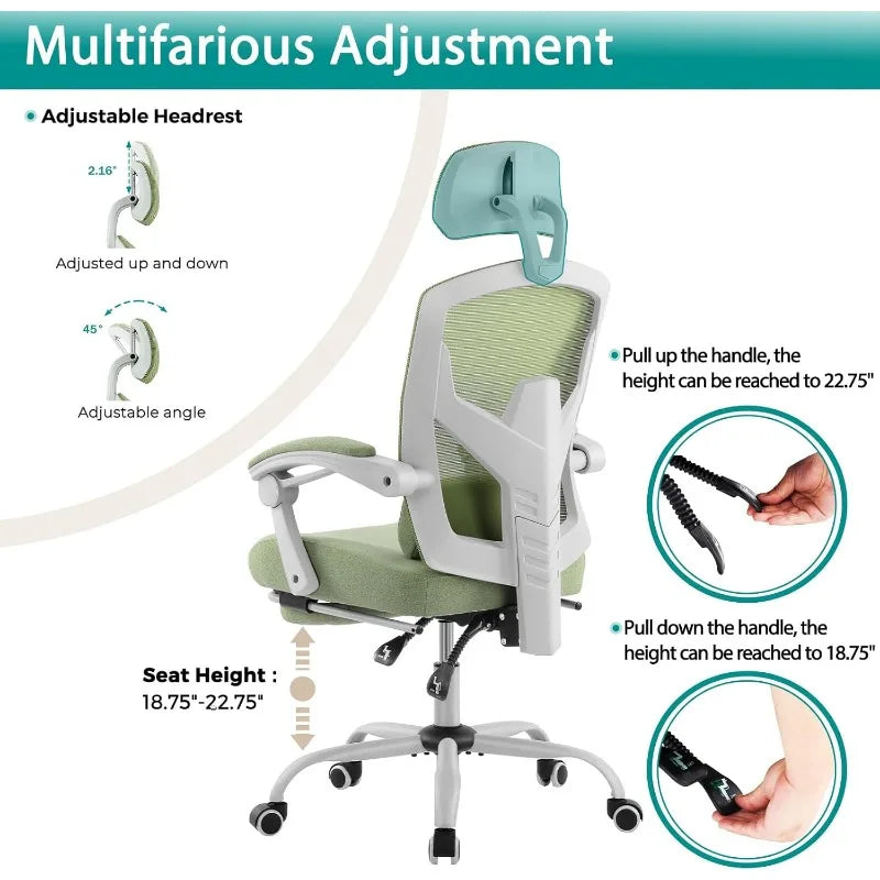 Home Office Desk Chair with Footrest