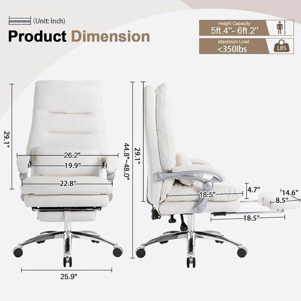 Office Chair with Foot Rest and Wheels