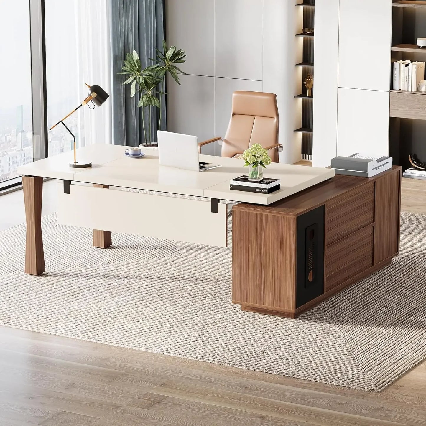 71-Inch Executive Desk, L-Shaped Desk