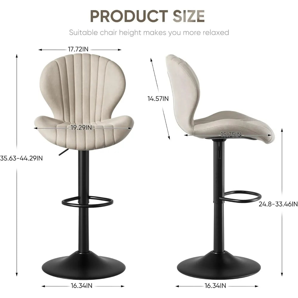 Bar Stools Set of 2 Swivel Bar Chairs, Easy Assembly