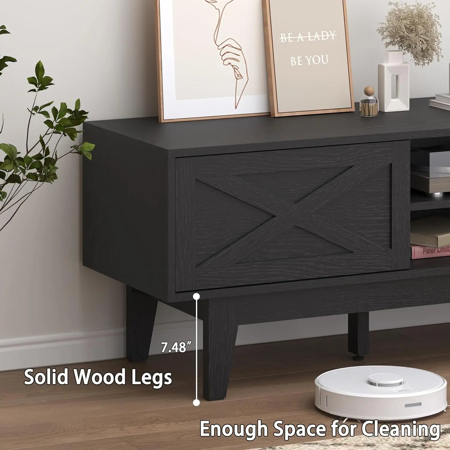 TV Stand for 55 65 Inch TV with Shelves
