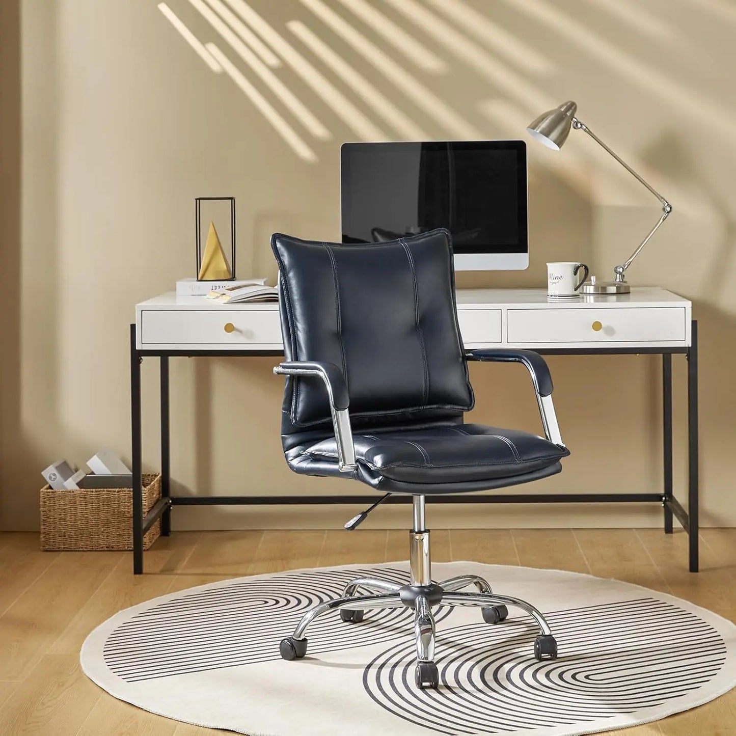 Office Chair, Adjustable Swivel with Golden Legs