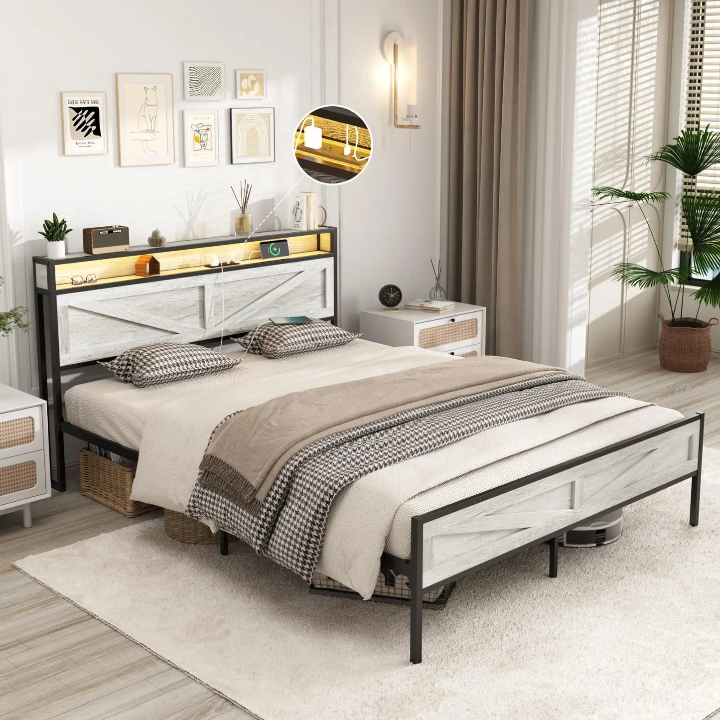 Queen/Full/Twing and King size Bed Frame with Storage