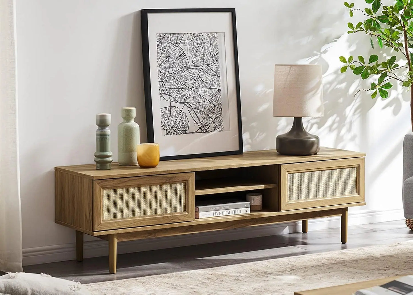 TV Stand with Storage for 55/60/65 inch TVs