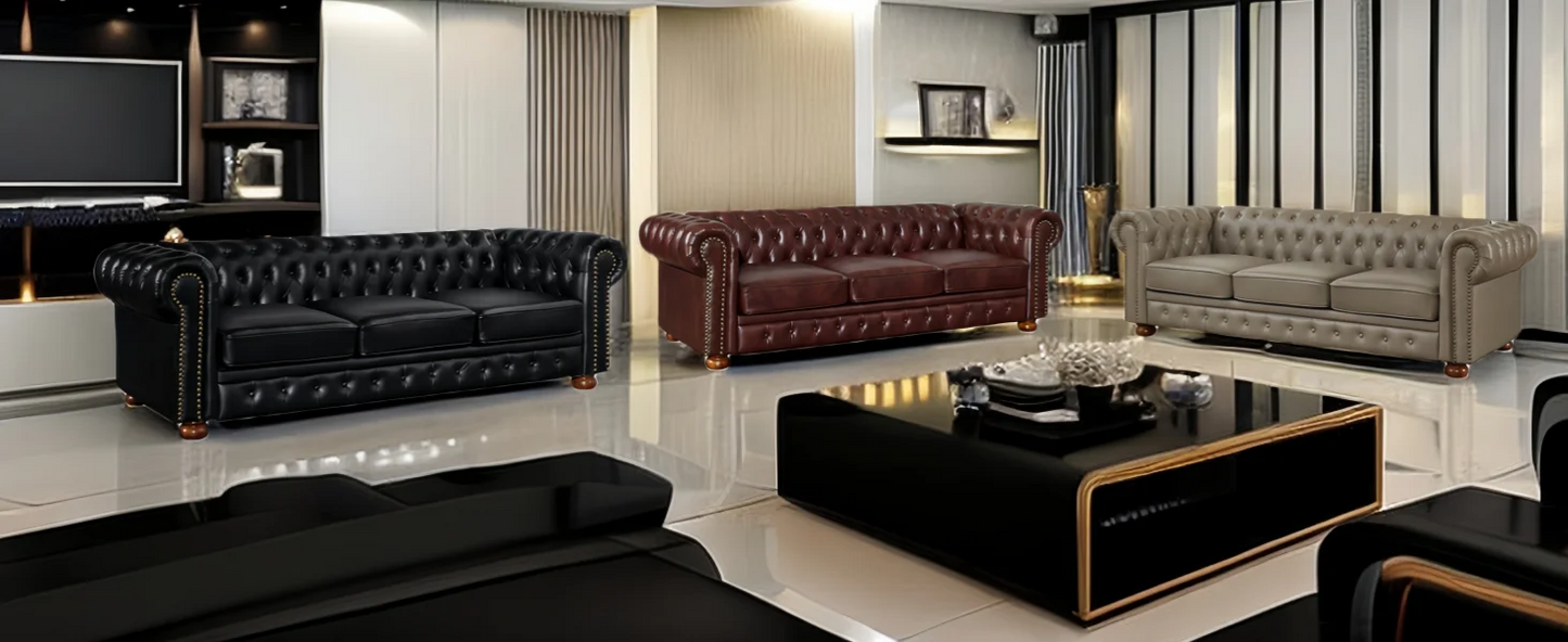 Chesterfield Sofa, with Low Back, 3 Seater Sofa
