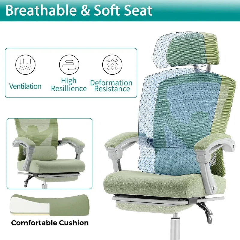 Home Office Desk Chair with Footrest