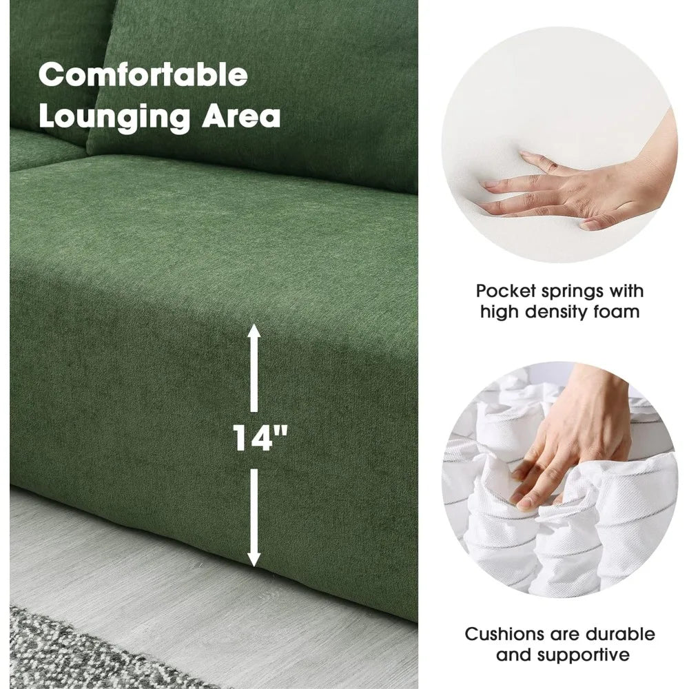 Sectional Sofa,Cloud L Shaped Couch with Deep Seat, No Assembly Required