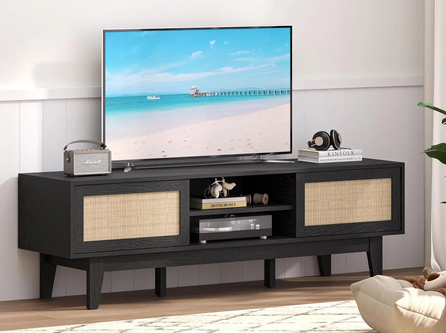 TV Stand for 55 65 Inch TV with Shelves