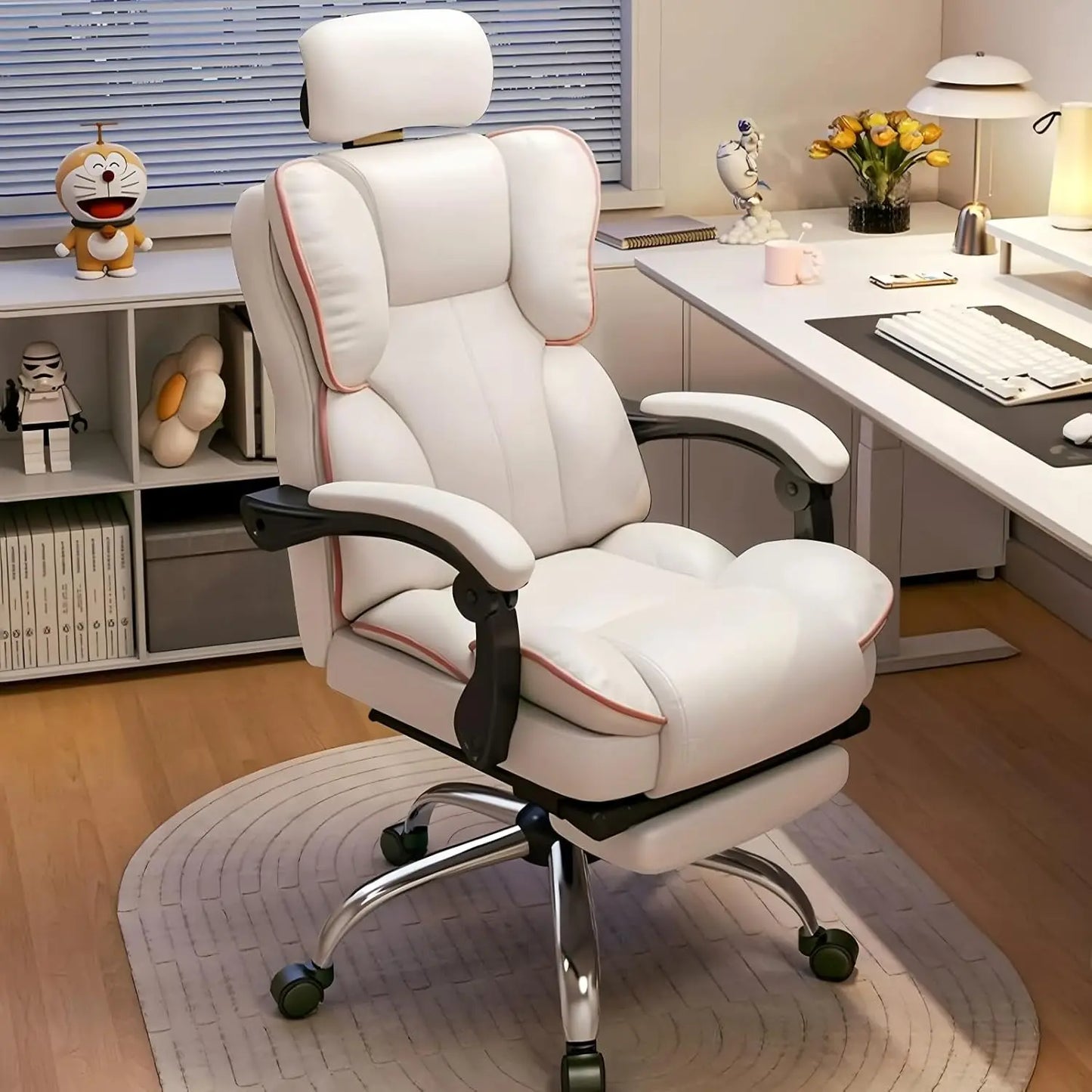 Adjustable PU Leather Office Chair with High Back