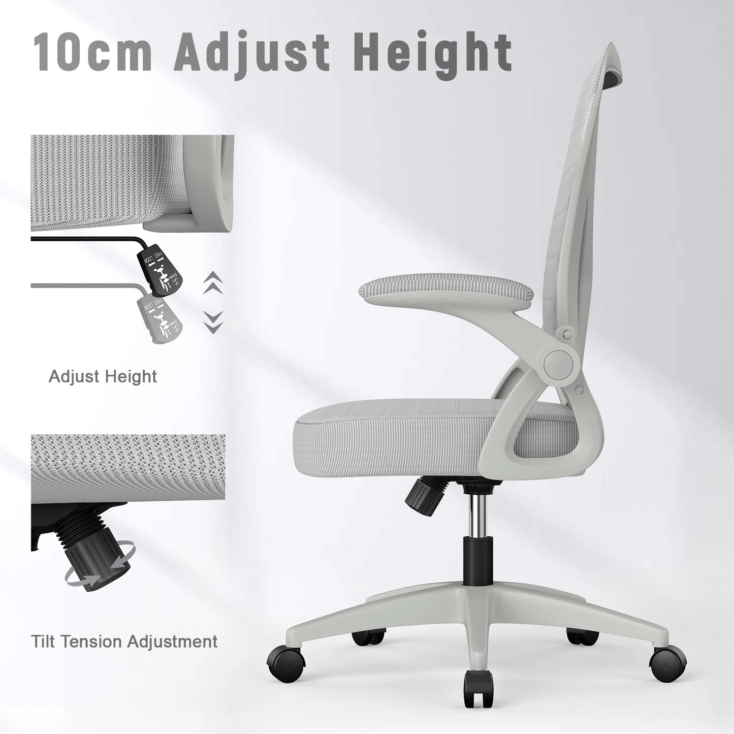 Ergonomic Office Chair, Adjustable Height