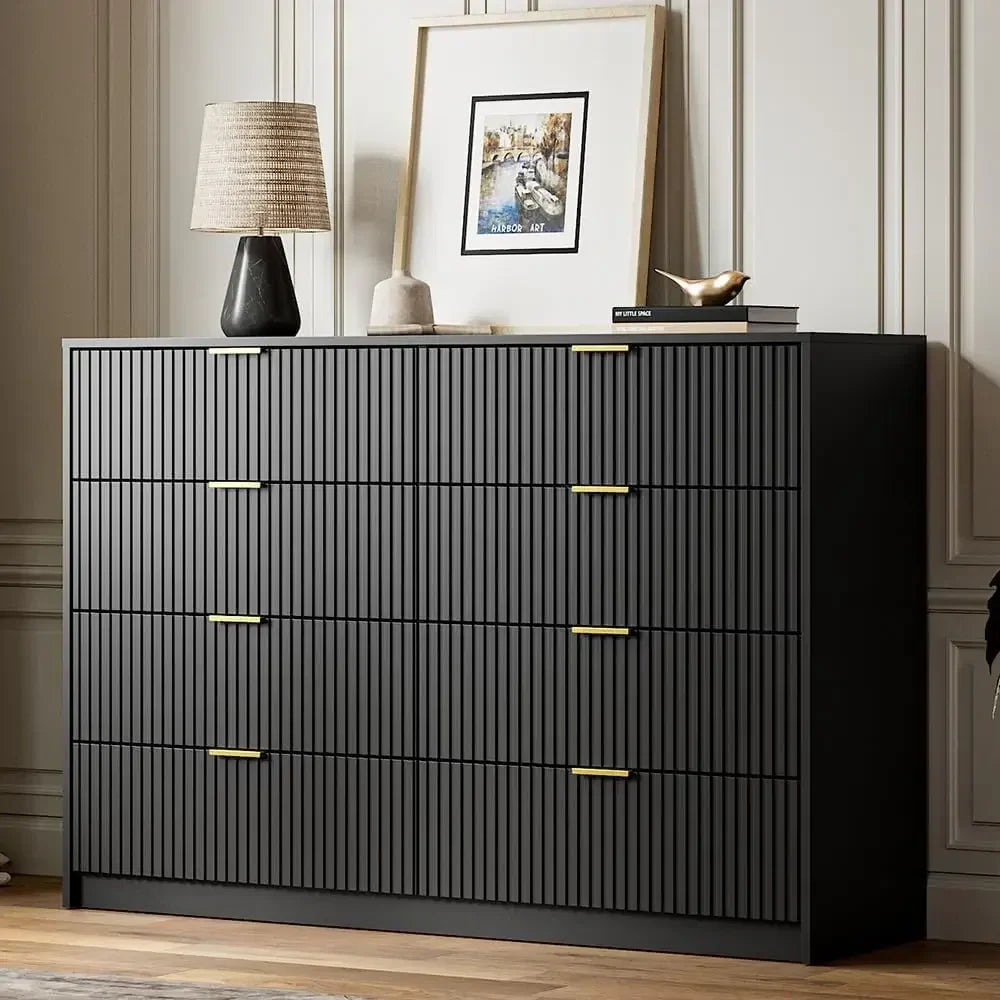 Double Dresser, Modern Tall Chest of Drawers
