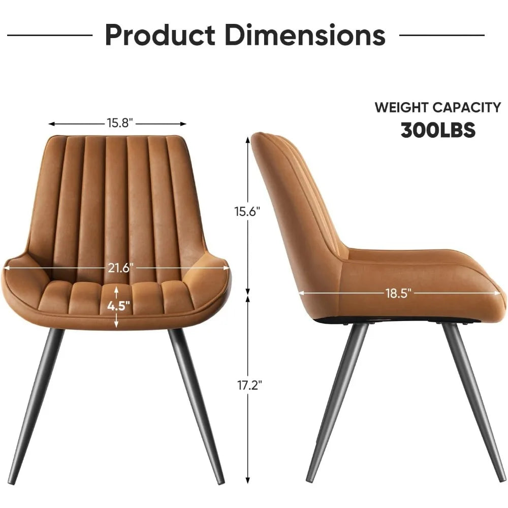 Modern Dining Chairs Set of 4, Comfy Dining Room Chairs with Thick Cushions, Upholstered Fabric Kitchen Side Chairs