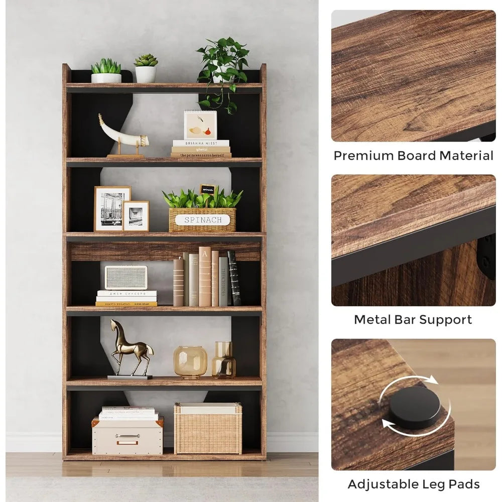 6-Tier Bookcase, Open Display Bookshelve