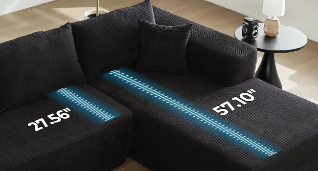 L-Shape Couch with Chaise,Modular Sectional Sofa Cloud Deep Seat