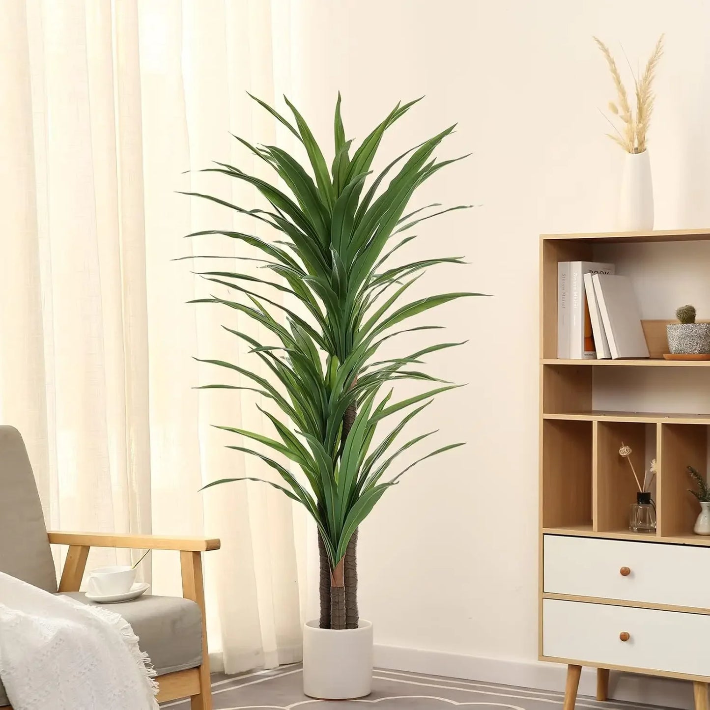 Dracaena Silk Plant Corn Stalk 6ft Tall Faux Plant