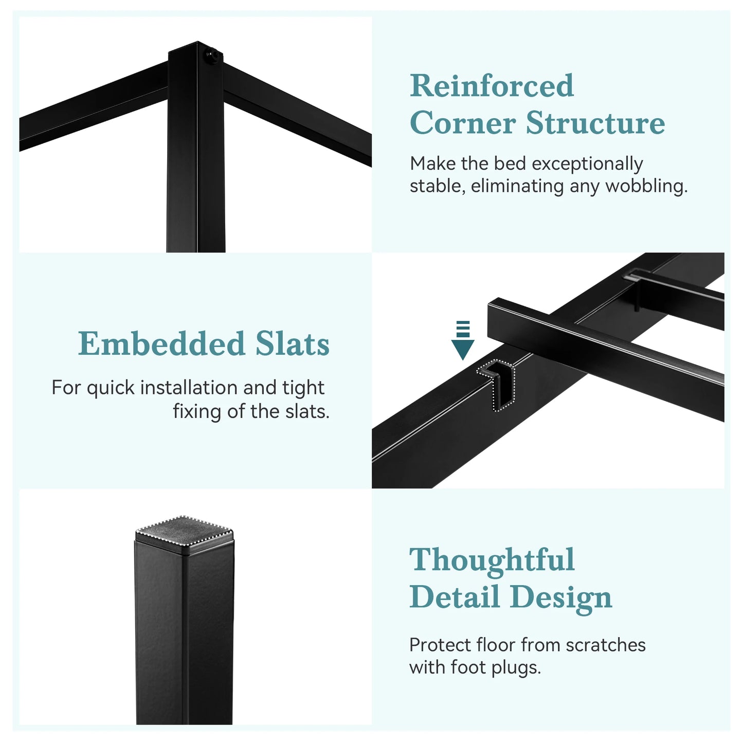 Canopy Bed Frame, Easy Assembly - Queen & Full Sizes