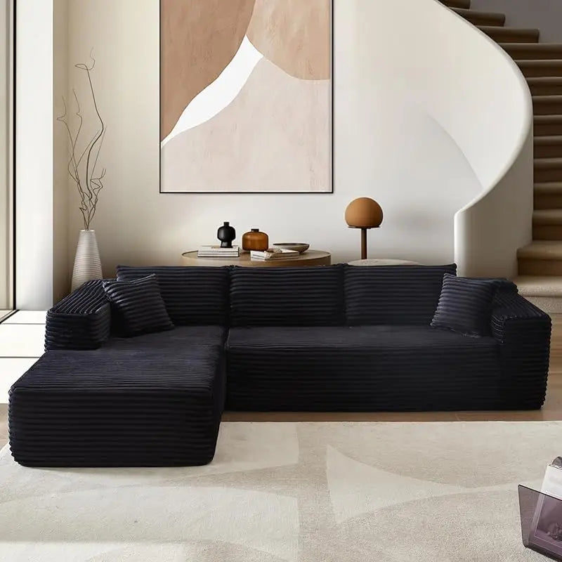 L-Shape Couch with Chaise,Modular Sectional Sofa Cloud Deep Seat