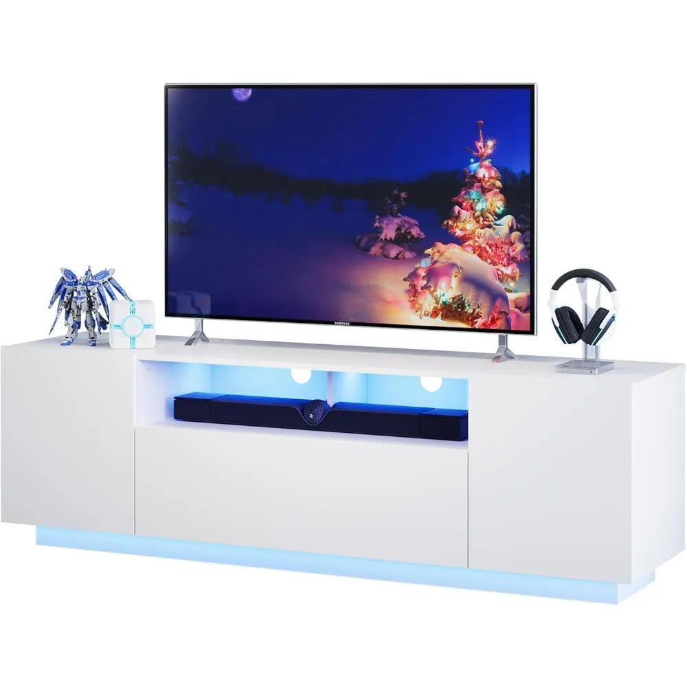 TV Stand with Storage Cabinet and LED