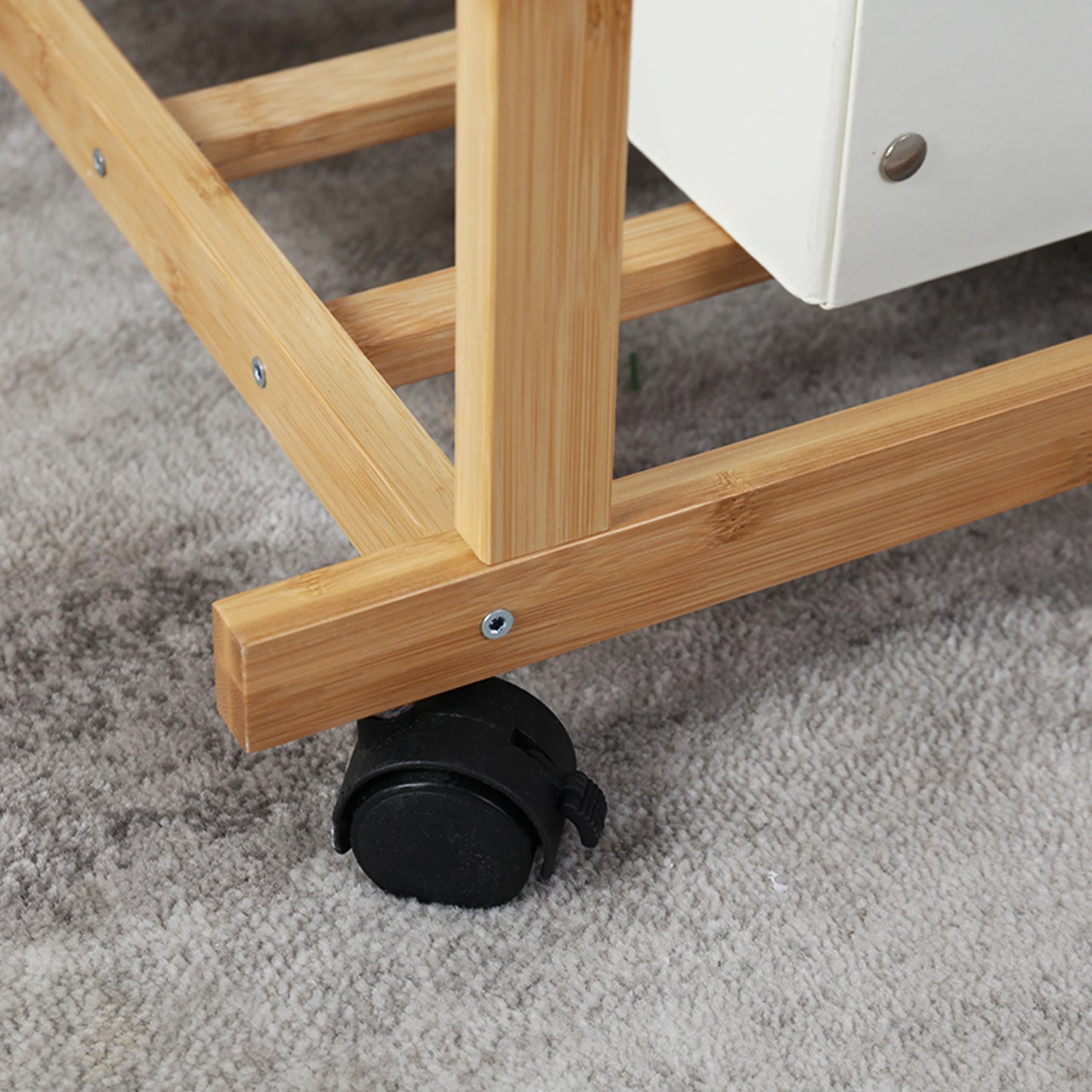 Double Hanging Rails Coat Rack with Storage Shelves