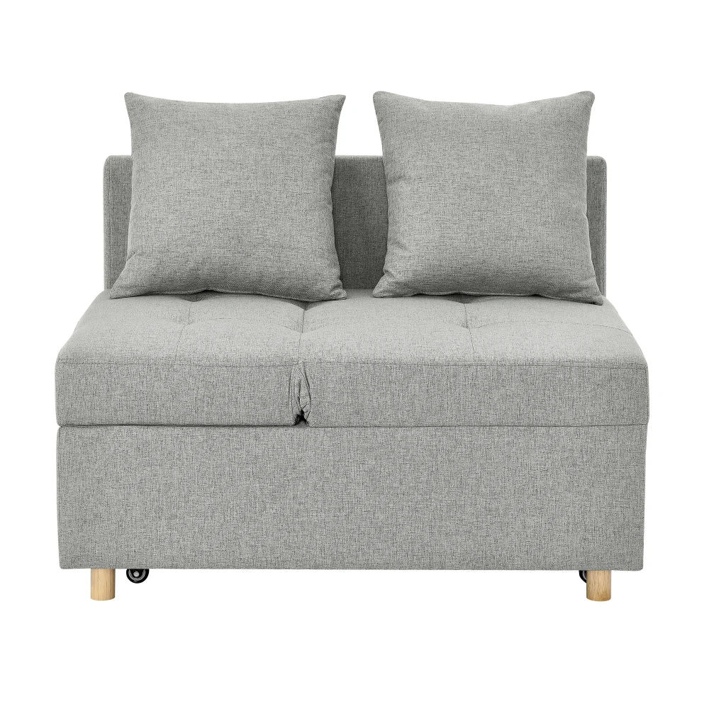 Sleeper Sofa Chair Adjustable Backrest Recliner - Pullout Sofa Bed - Wheels