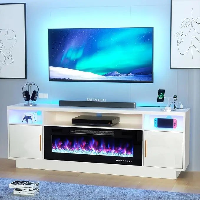 Fireplace TV Stand – 70" Stand with 36" LED Heater
