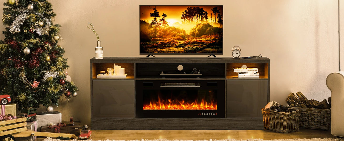 Fireplace TV Stand – 70" Stand with 36" LED Heater